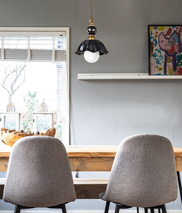 버터린 블랙 공 도자기 1등, 2등, 3등 펜던트전등 식탁등